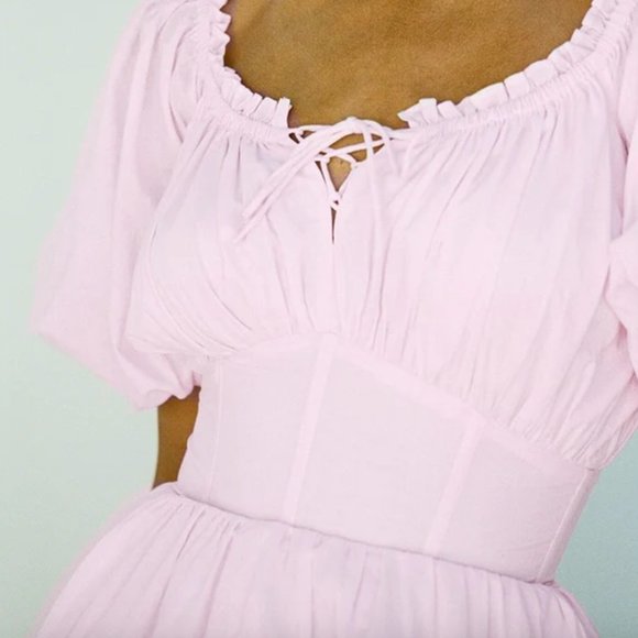SaboSkirt Nyrobi Dress || Pink Corset Waist Mini Dress - Picture 3 of 10